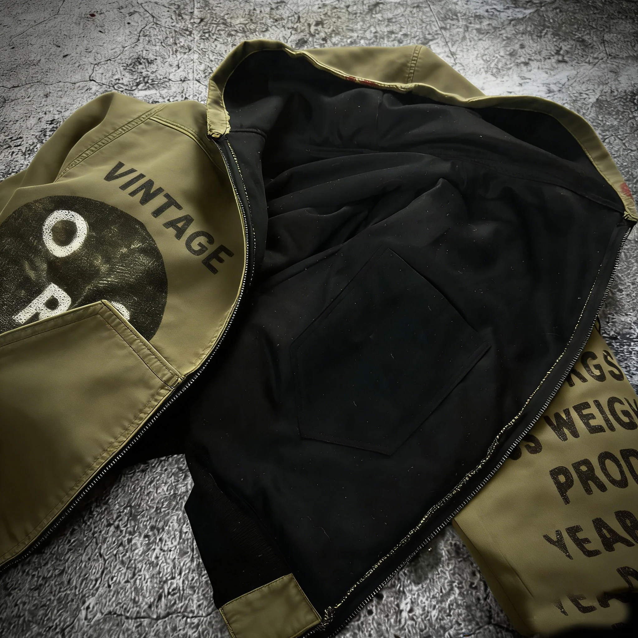 Work Jacket Stonewash Zipper Zip up Custom Embroidery Patch Cropped Washed Vintage Applique Hoodie Jacket for Men gallery 2