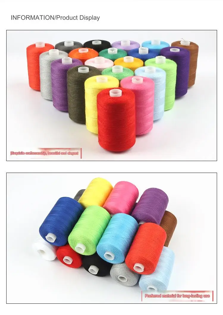 In Stock Wholesale High Quality 40s/2 Clothing Sewing Thread 1000 Yards Polyester Thread