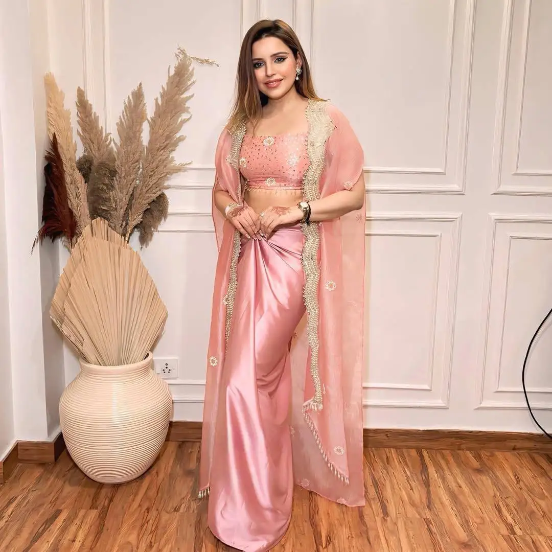 India Crape Sequence Embroidery Mirror Work Lace  Silver Moti Lace Bottom for Floor-Length Dresses