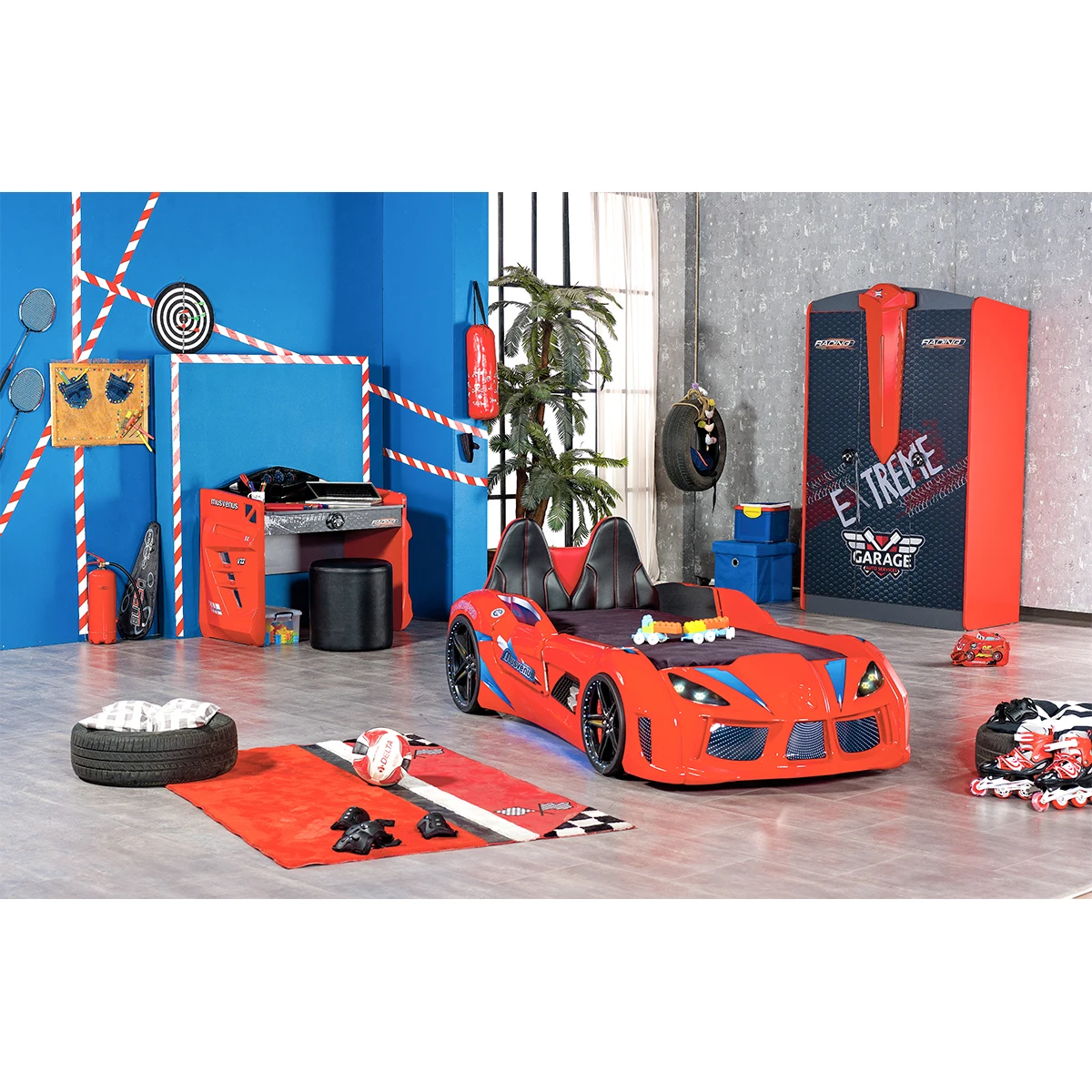 Набор для спальни для подростков, детская и детская комната, дизайн автомобиля, шкаф для кровати, полный комплект для детской кровати