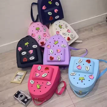 Waterproof Jelly Color Candy School Bags Lovely Mini DIY Travel Kids Silicone Charms Fashion Backpack