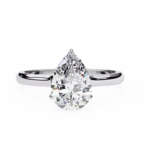 Best Quality 1.80 Carat Moissanite Diamond Band Ring 18K White Gold Engagement Jewelry Pear Cut Original for Her