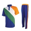 Azul, blanco, verde y naranja