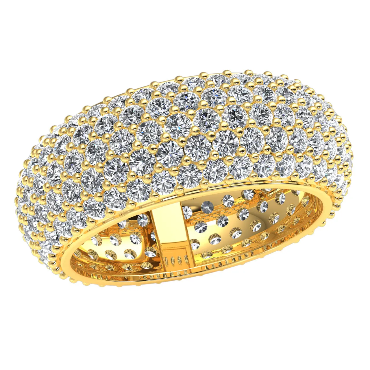 Real Diamond Eternity Ring Studded With 1.50ct F,G Color Vs Purity Made