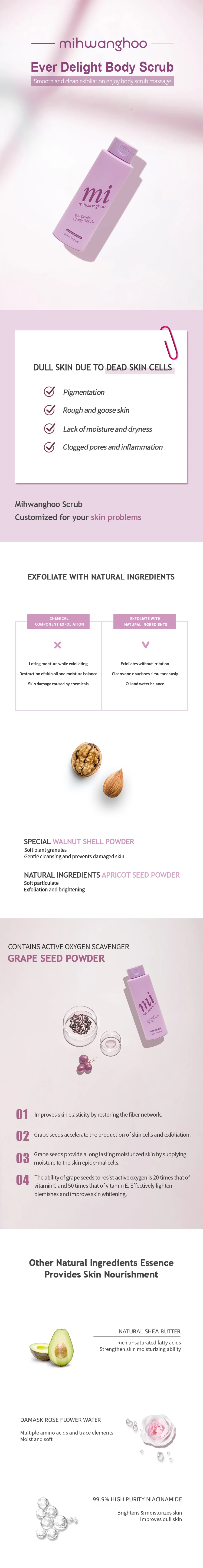 Mihwanghoo Ever Delight Body Scrub Korean Cosmetic Manufacturer Oem Odm