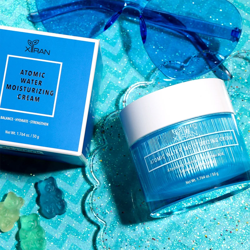 Private Label Water Drop Face Cream Korean Hyaluronic Acid Anti Aging Squalane Hydrating Atomic Water Moisturizing Face Cream