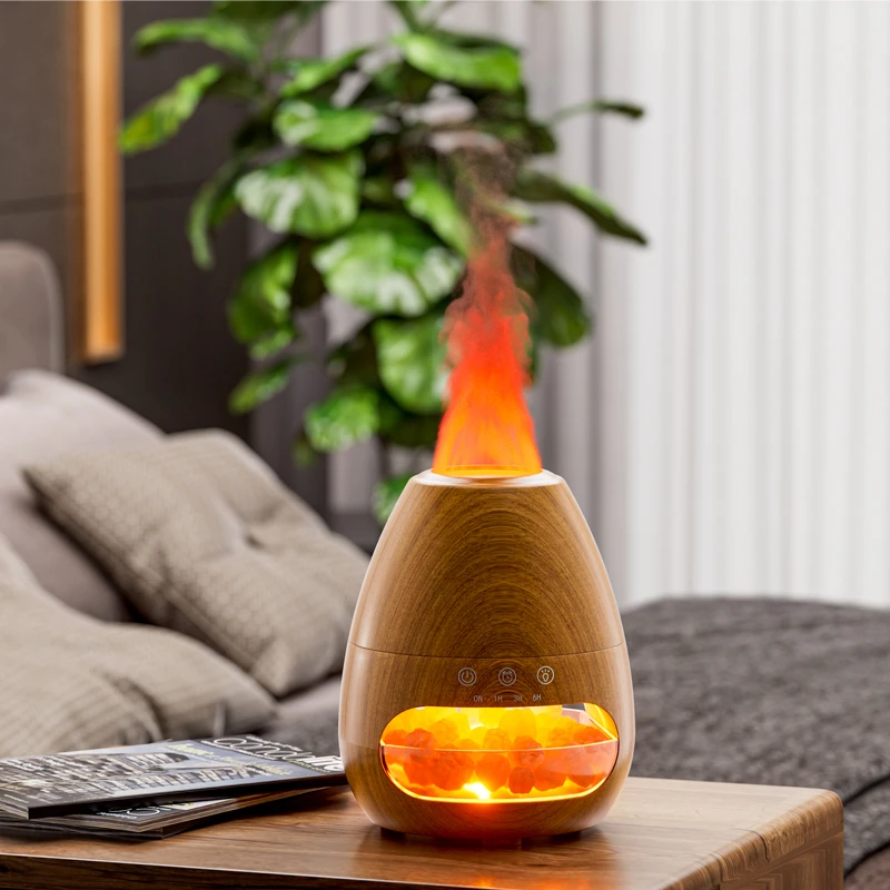 Natural Air Purifier 2024 Popular Flame Diffuser Night Light Gift Set