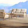 Legno di Teak Naturale e Cuscino Impermeabile