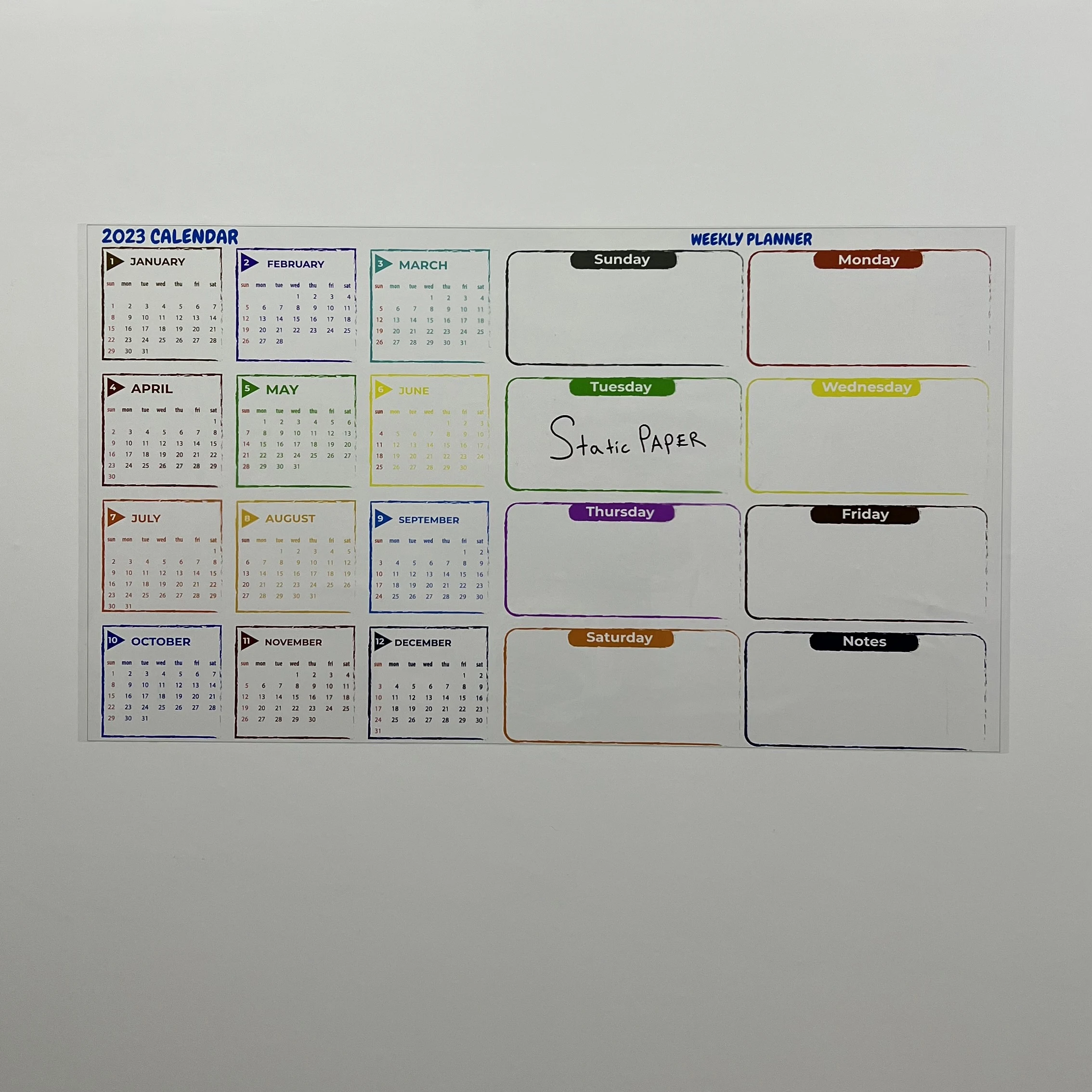 Dry Erase 2024 Calendar Annual Planner Model1 Reusable Durable