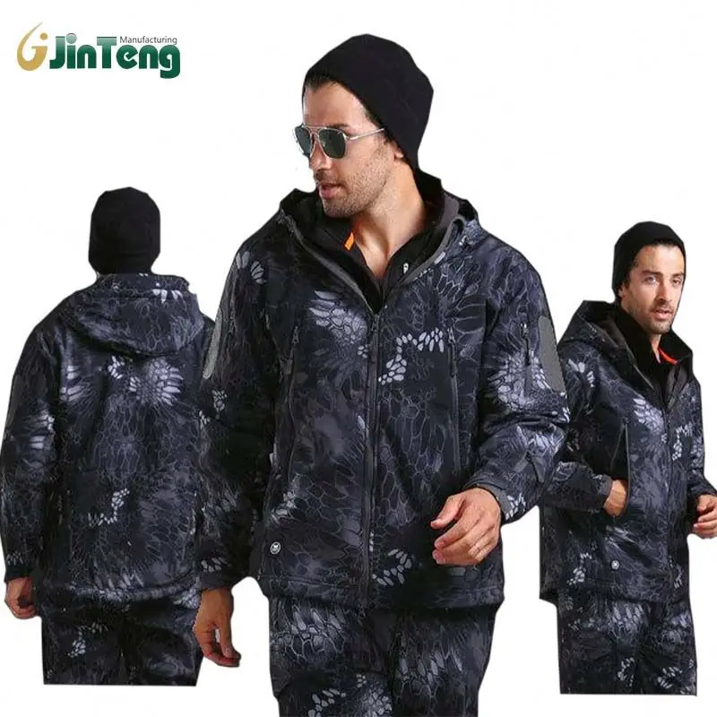 New Camouflage Design Outdoor Uniform Jacket & Pant Breathable & Windproof Fleece Zipper Closure for Autumn Wear