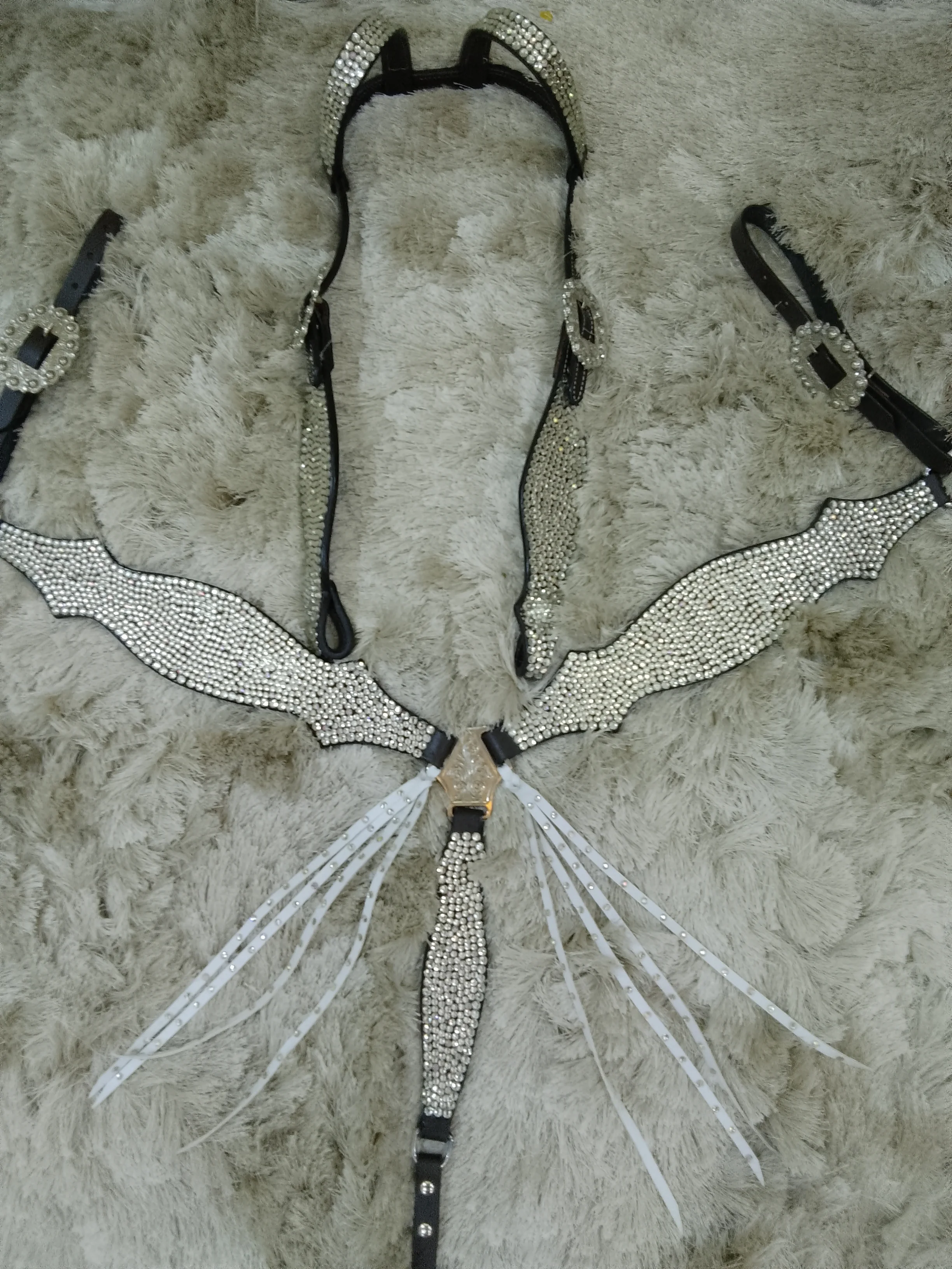 Blue Rhinestone Crystal Horse Tack Full Set Headstall Breast Plate ...