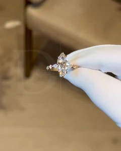 Graceful 3.08ct Elongated Marquise-Cut Floating Diamond Ring Hidden Eternity Halo Wedding Anniversary Ring for Women IGI