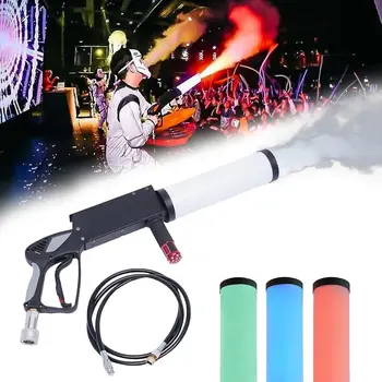 High Quality Handheld CO2 Jet Fog Gun LED RGB Smoke Fog Machine 6-8M Hose Adapter for DJ Disco Party Night Club