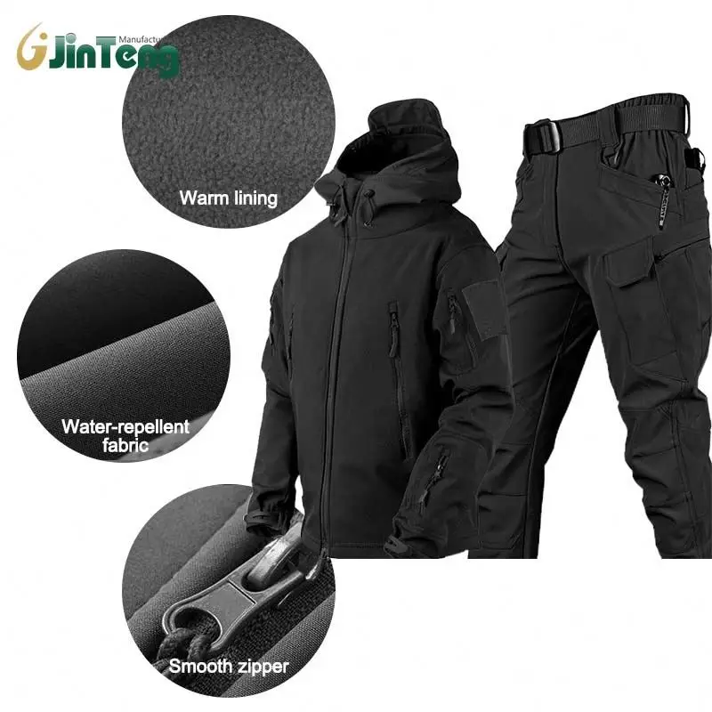 New Camouflage Design Outdoor Uniform Jacket & Pant Breathable & Windproof Fleece Zipper Closure for Autumn Wear