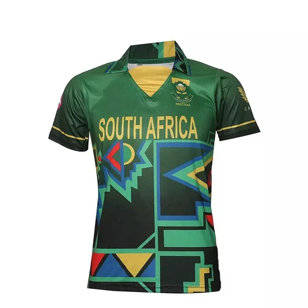 Manufacturer Pakistan Custom Team Name Player Name Cricket Jerseys Front Sublimation Printed 100% Polyester Short Sleeve Washed