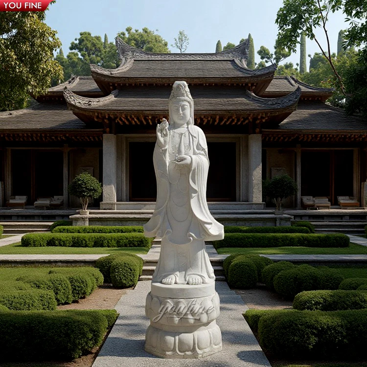 屋外ガーデン等身大白い大理石観音仏石像| Alibaba.com