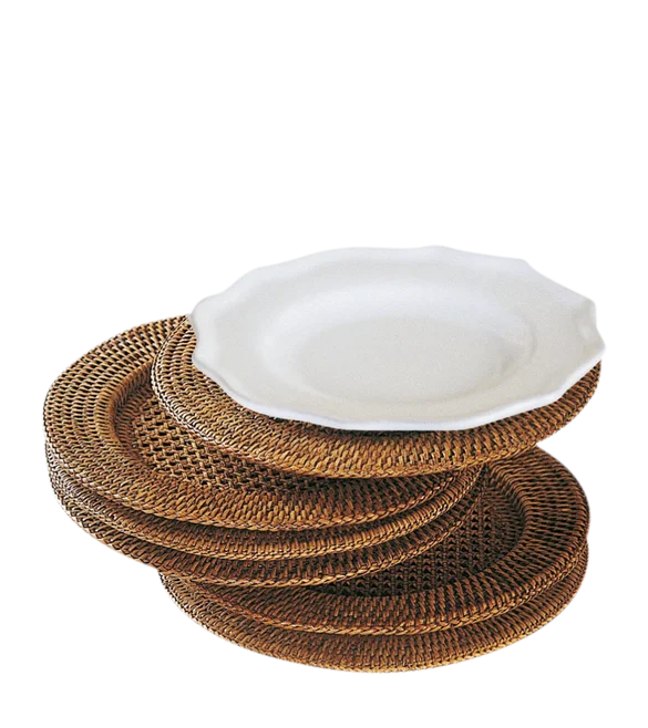 Cheap Wicker Rattan Plate Chargers Placemat Coasters For Tableware