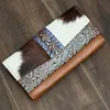 Brown With Turquoise Embossed Print