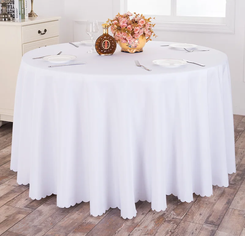 Round Polyester Premium Plain Tablecloth White Mantel De Mesa Simple Home Decor Events Wedding Decoration Supplies Table Cloth