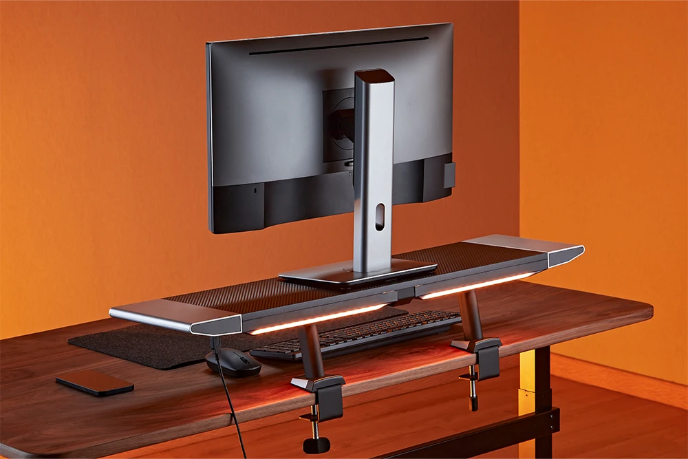 Gaming Monitor Raiser STB-172 Gaming RGB Lighting Computer Monitor Stand Riser With Drawer ...