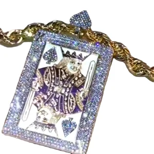 ICEDJEWELZ PT0226 Iced Out Silver Hip Hop Moissanite Pendant VVS Quality Rose Gold Plated Customized 925 Sterling Unisex Party