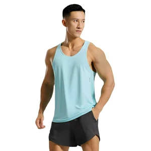 Custom Men's Ultralight Tank Top Breathable Mesh Sport Sleeveless Gym Stringer Quick Drying Seamless Fitness Tank Top Casual