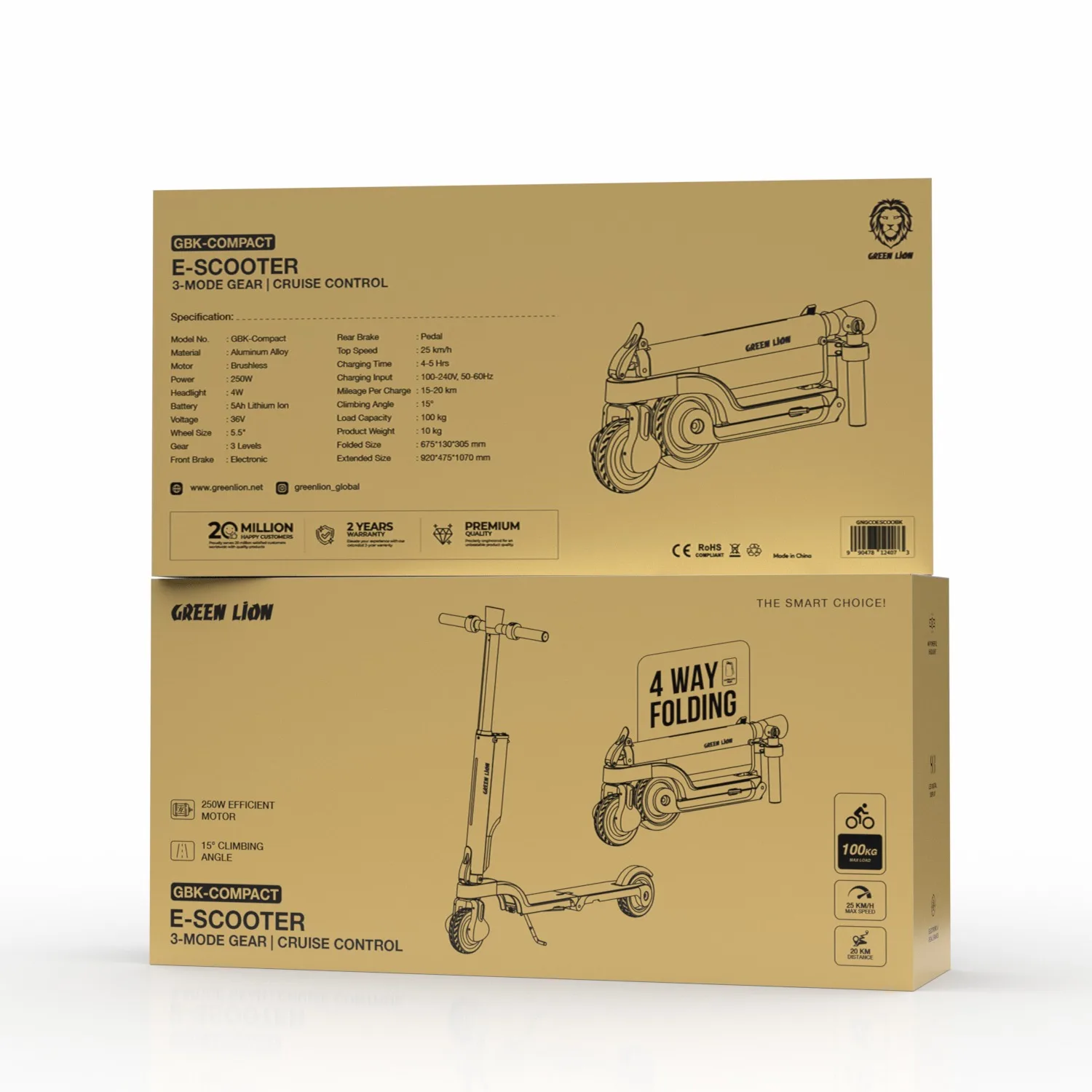 Green Lion Gbk-Compact Smart Electronic E-Scooter High-tech Electric Scooter