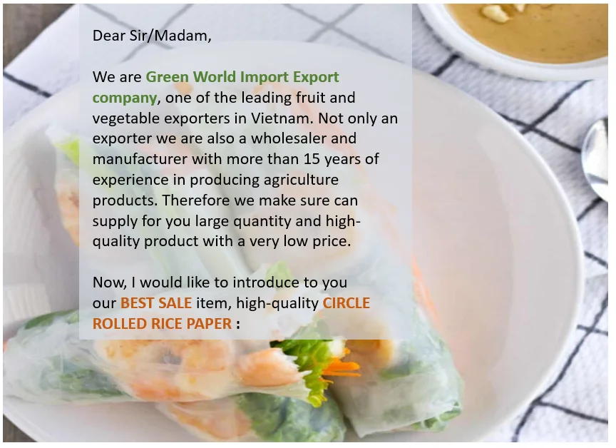 Rice Paper With High Quality And Competitive Price Top Sales In This