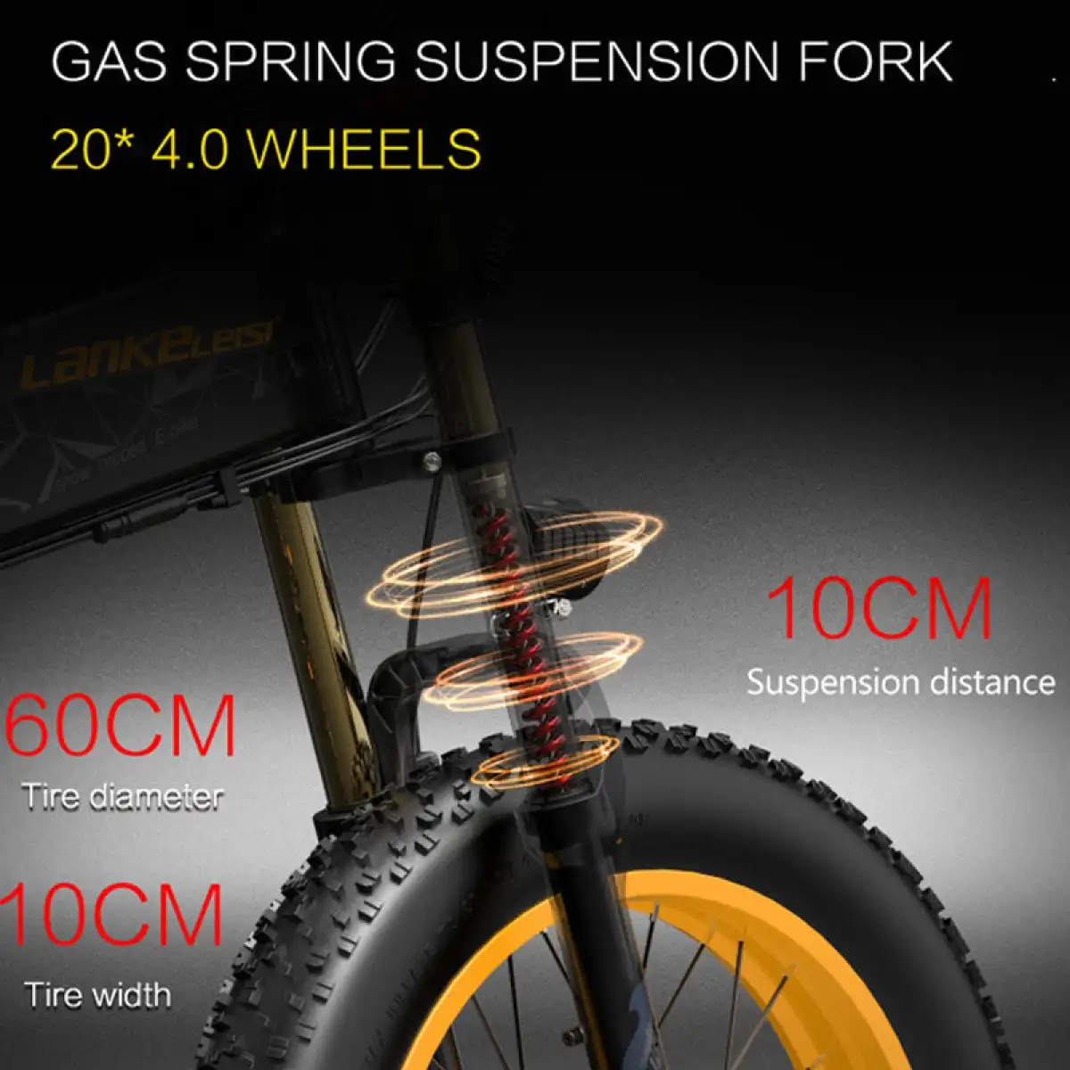 LANKELEISI X3000Plus-UP 20 Inch 4.0 Electric Bike with 48V 4.0 Power-up Snow E-Bike Featuring a Fat Tire Lithium Battery Supply