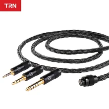 TRN T2 PRO Original HIFI Earphone Cable 16 Core Silver Plated Upgrade Cable 3.5/2.5/4.4mm Plug MMCX 2Pin Connector for TRN KZ