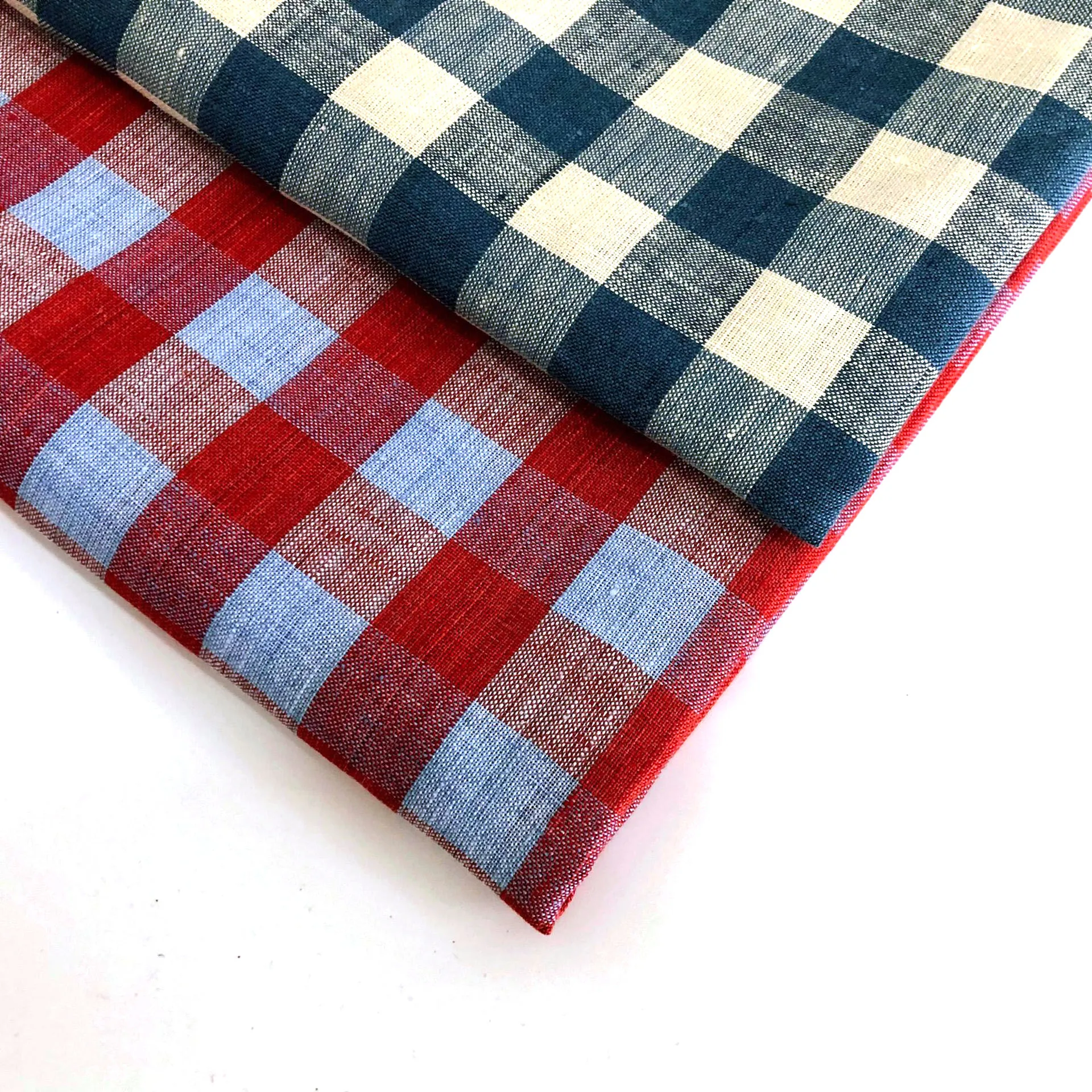 Checked Linen Pattern High Quality Fashion 100% Linen Fabric Yarn Dyed Plaid Check Linen ...