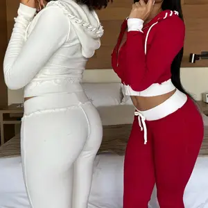 Women's Gym Wear 2-Piece Set Zip-Up Long Sleeve Jackets High Waist Seamless Flared Pants Embroidered Knitting Solid Yoga
