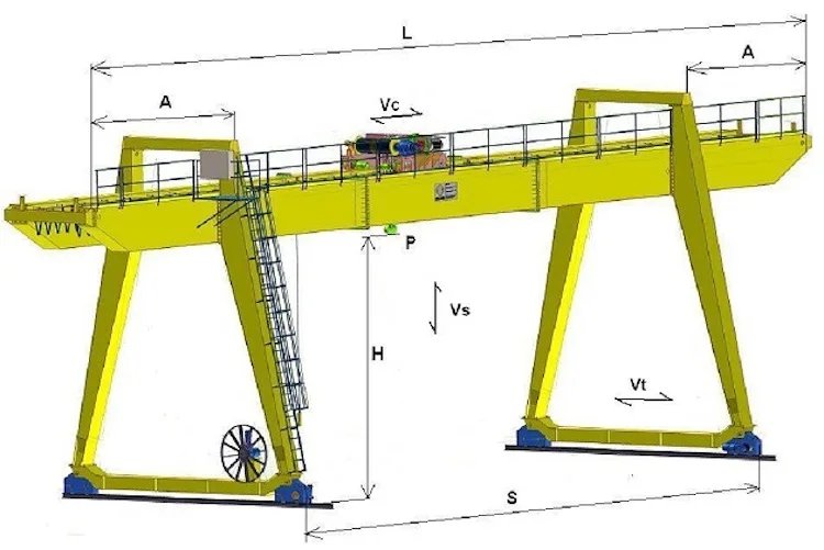 Granite and Marble Stone Hoisting Used Electric Winch Trolley Door Crane Box Type Double Girder Gantry Crane