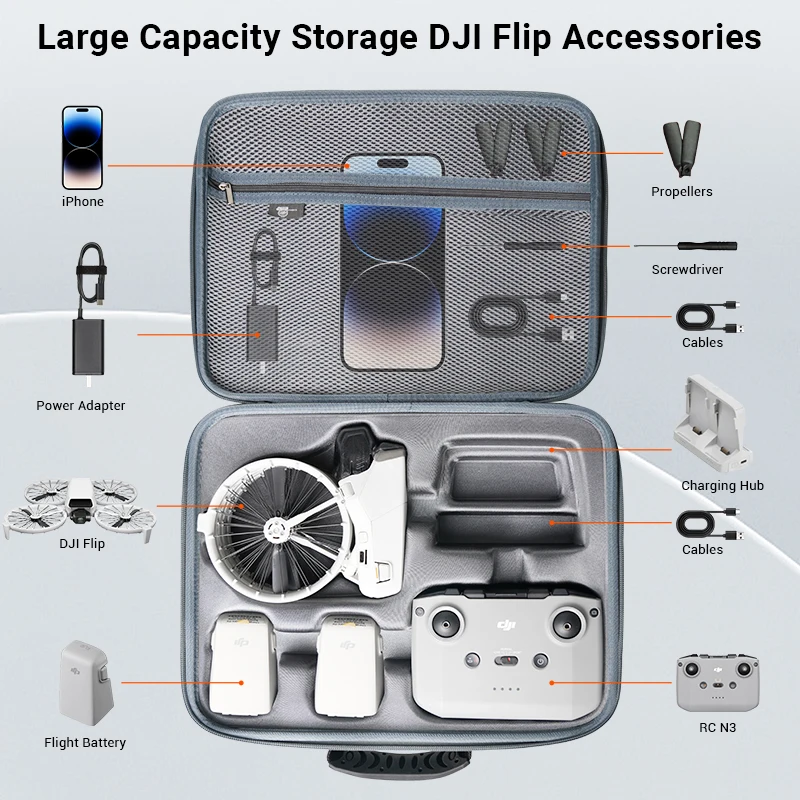 Housse Protection DJI Flip STARTRC - Sac à Bandoulière PU Pour Flip Fly Plus Combo