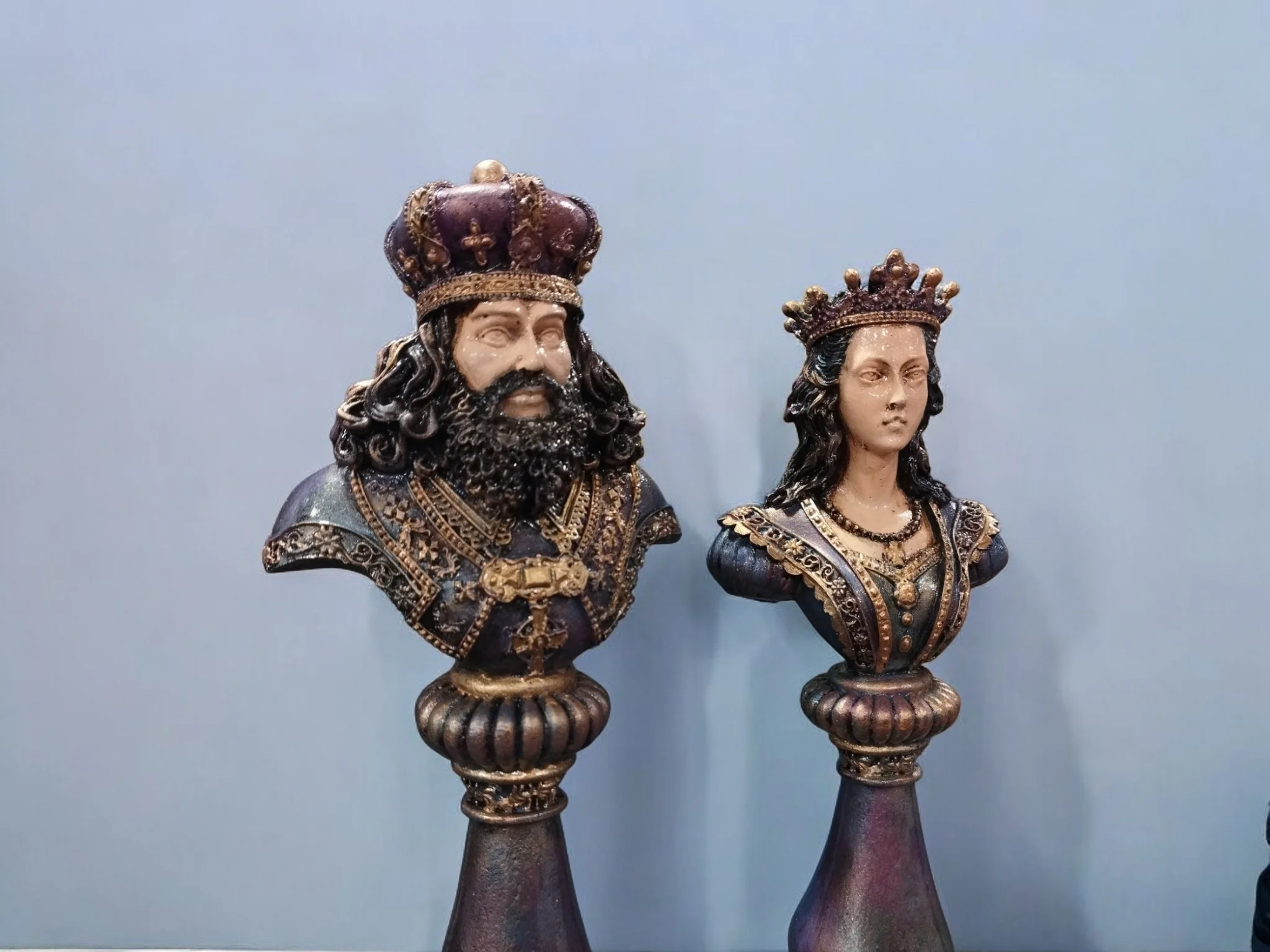 Large Resin Chess Statue Shah Vizier Classic Male Female Sculpture Modern Home Decor Accessory Sea Souvenir Gift Store Hot Sale