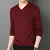 Burgundy V-neck long sleeves