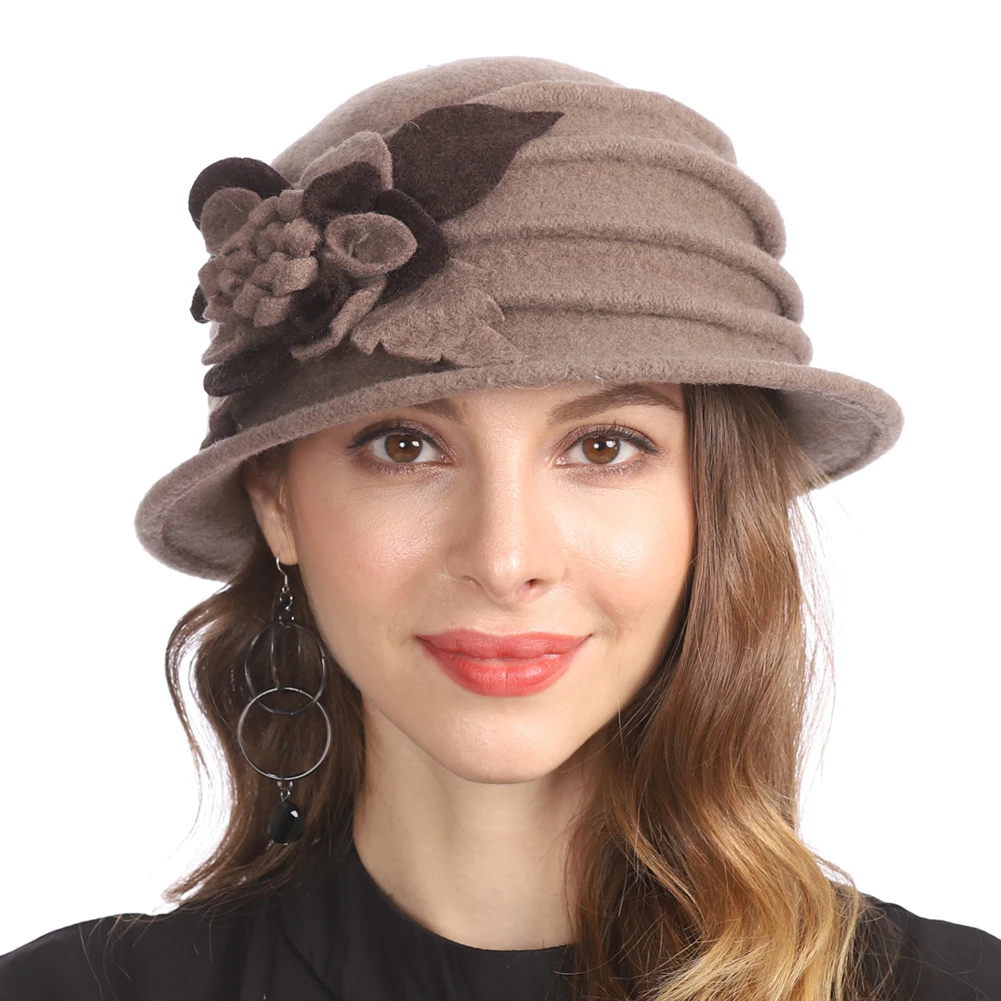 1920S Vintage Cloche Bucket Hat Packable Ladies Church Derby Party Fashion Winter Wool Hat Fedora Floppy Hat Alibaba