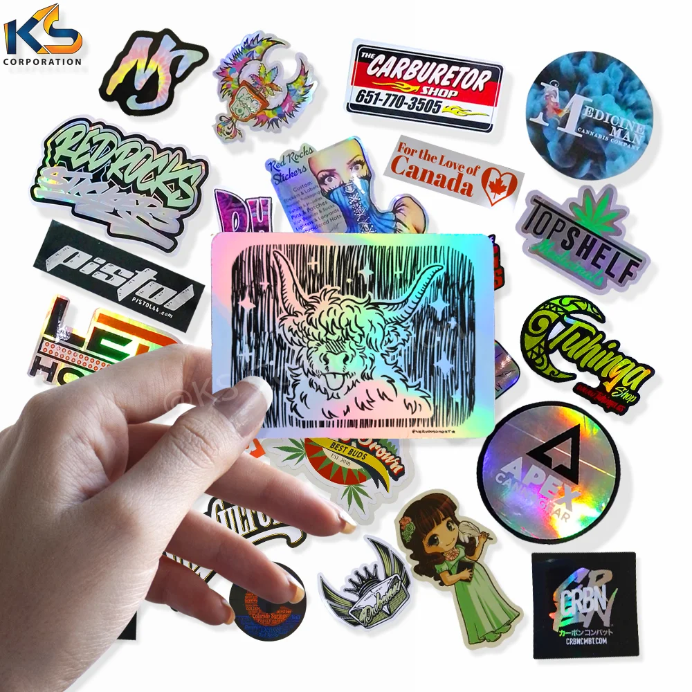 Custom Holographic Vinyl Stickers Anime Holographic Pvc Vinyl Stickers Holographic Label 