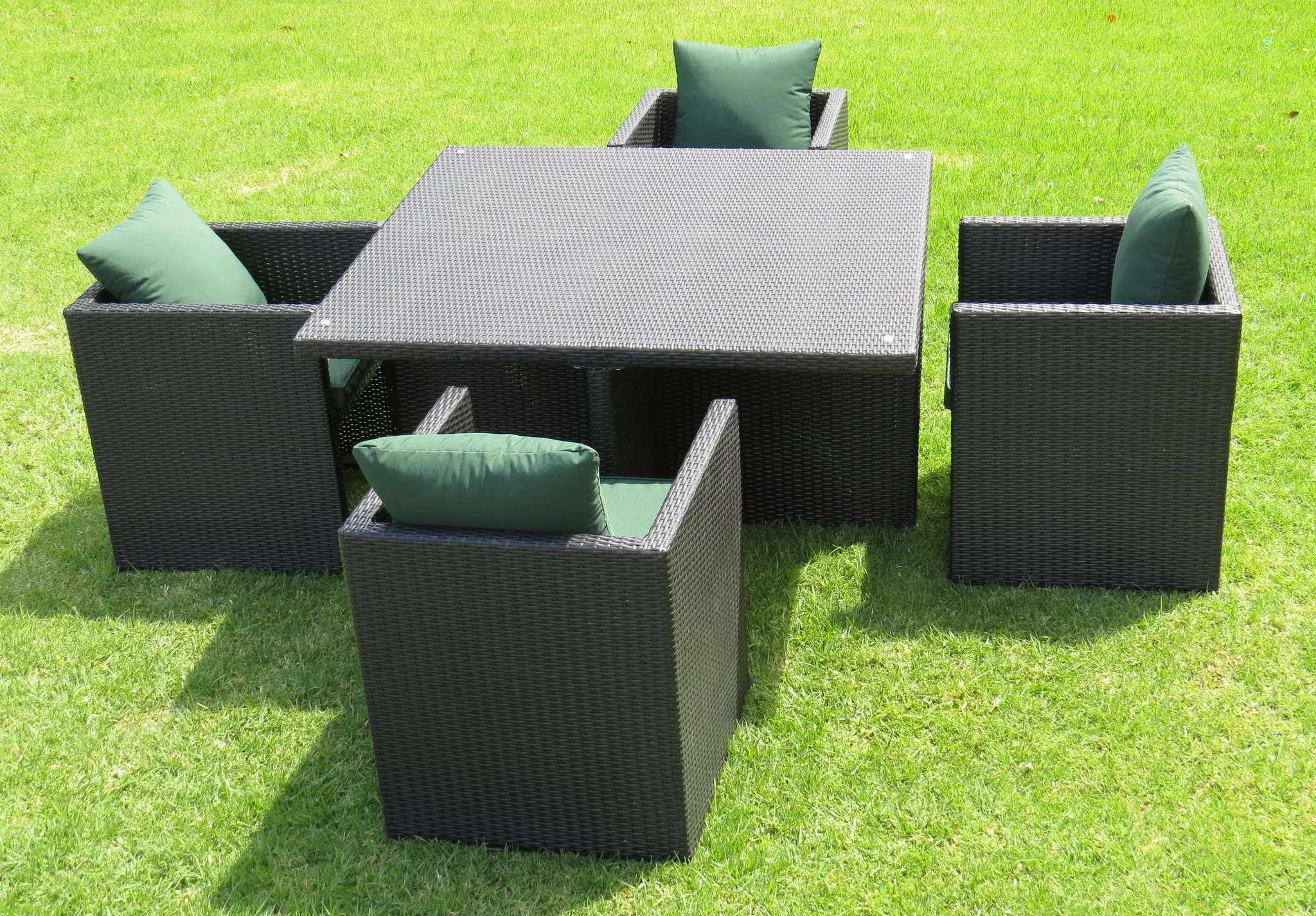 Outdoor Patio Furniture Dining Set Rattan Garden Table & 6 Chairs With