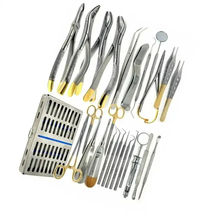 Oral Dental Surgery Extracting Elevators Forceps Instruments Kit Of 26
