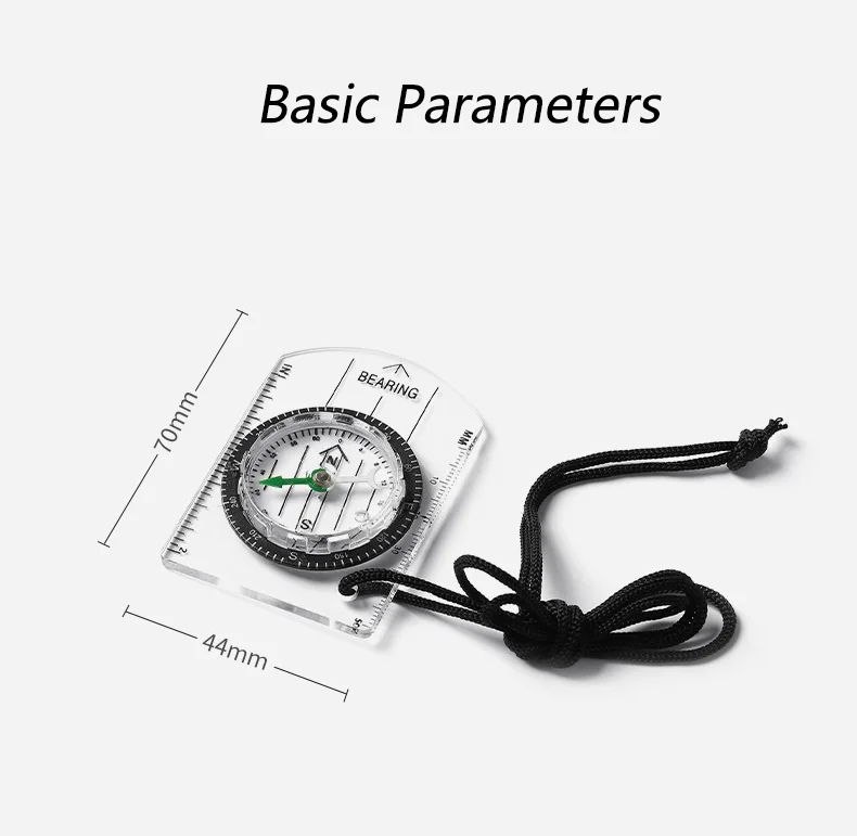 Outdoor High Quality Plexiglass Compass Map Scale Ruler Multifunction Map Scale Scale Compass 7052