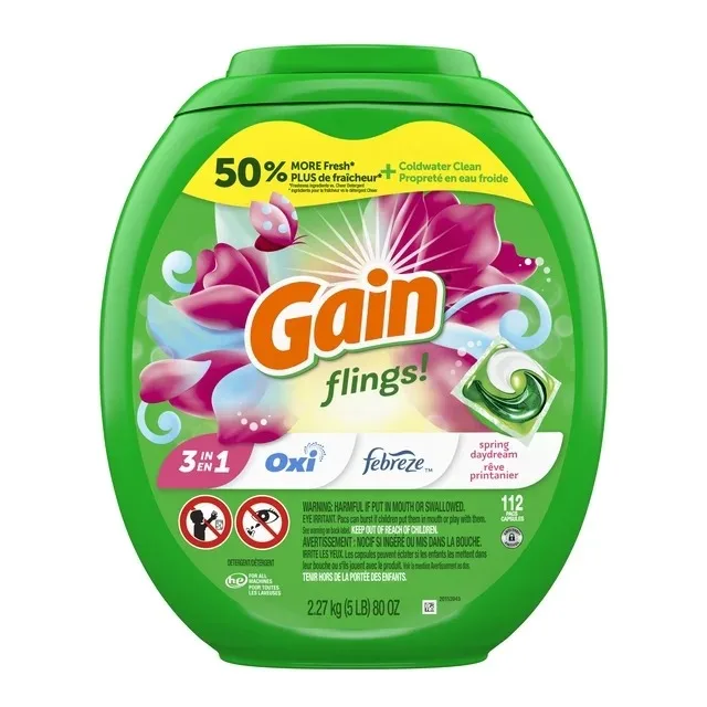 Gain Flings Laundry Detergent Soap Pacs,112 Ct,Spring Daydream Buy