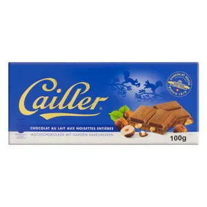 Cailler Hazelnut Chocolate Noisettes Bar Solid 100g Bulk Sweet Chocolate Candy Fruit for Swiss Milk Chocolate Wholesale Price