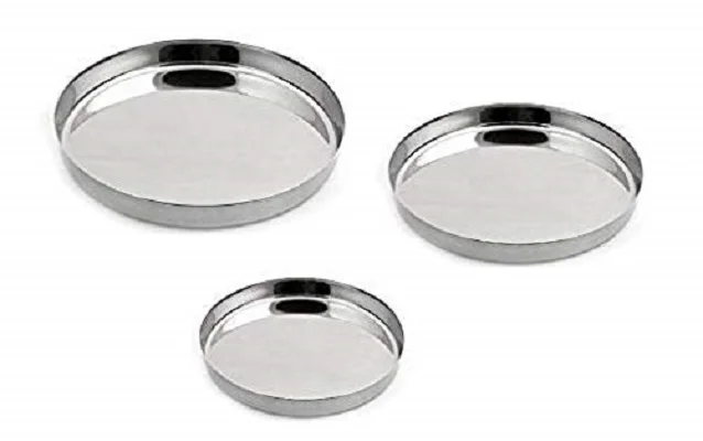 5 Compartment Rectangular Serving Thali Divider Plates Stainless Steel Hospital School Food Lunch Tray KING