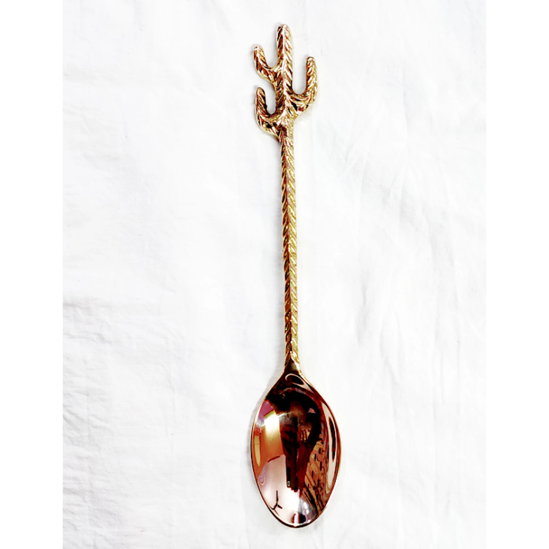 Golden Branch Flatware Spoon with Mirror Polish for Hotel & Restaurant Good Quality Branch Dinner Spoon for Wholesale Price