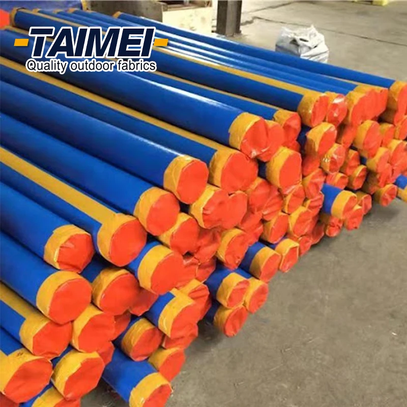 Custom Polyethylene Tarp HDPE Tarpaulin Rolls Blue & Orange PE Tarpaulin Fabric Roll