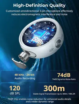 SMALLRIG S60 Wireless Microphone (White/USB-C Version) 4706 detail image