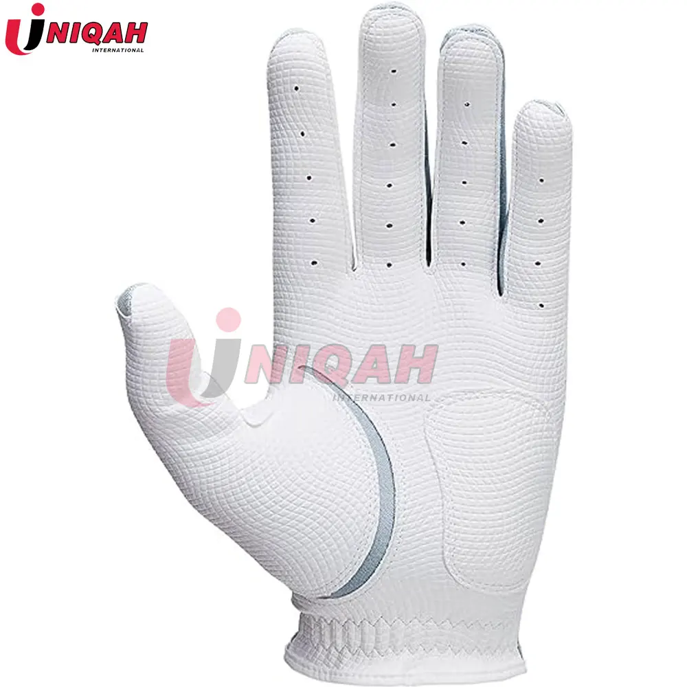 High Quality Mens Golf Gloves Premium Japanese Synthetic Leather Cabretta Leather White Denim Blue Stretchable Design for Sports