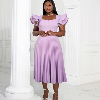 AM030117 WomenRuffles Pleated Clothing Manufacturers Ropa Mujer Dresses Women Casual