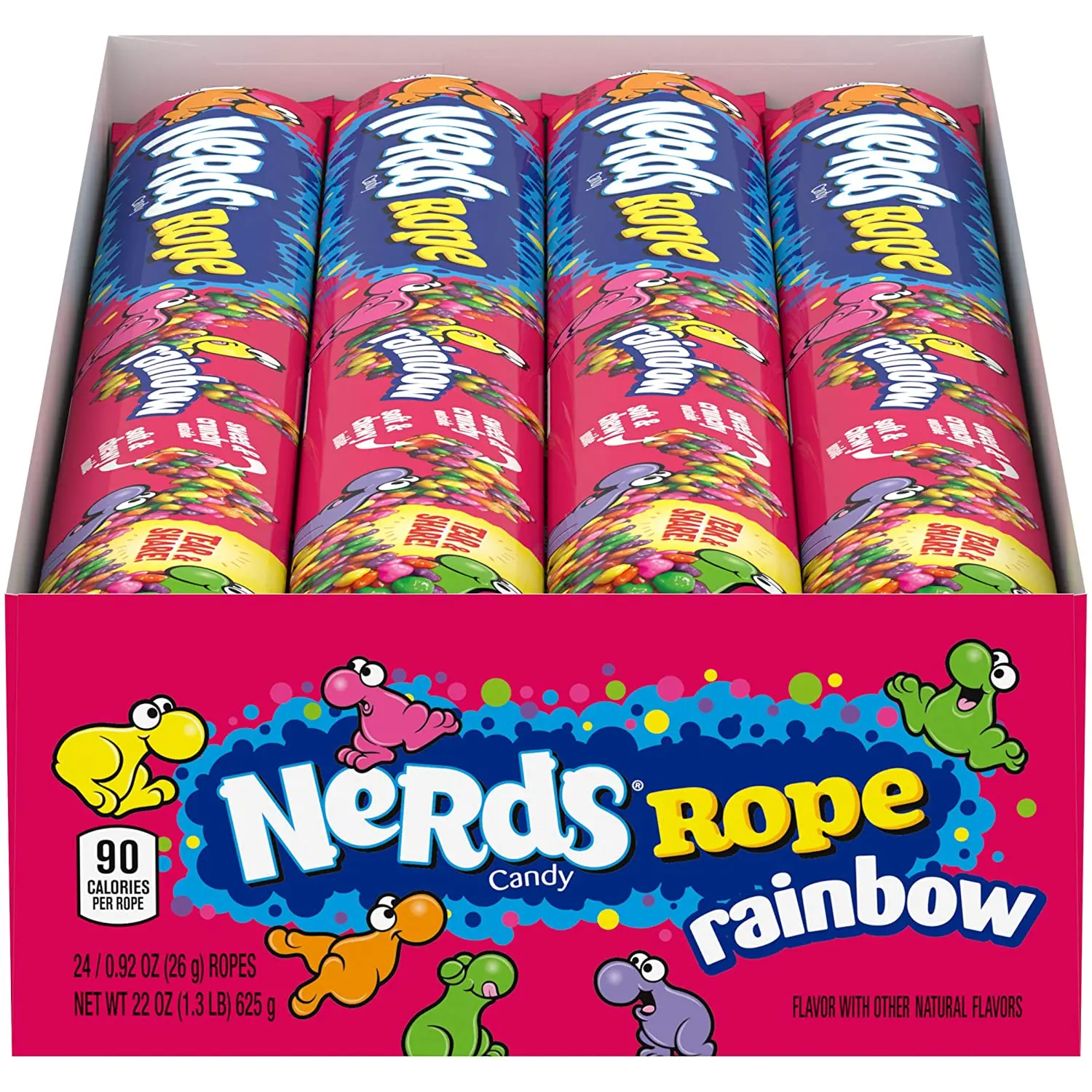 nerd corde arc-en-ciel boîte à bonbons affichage en vrac 0.92 onces